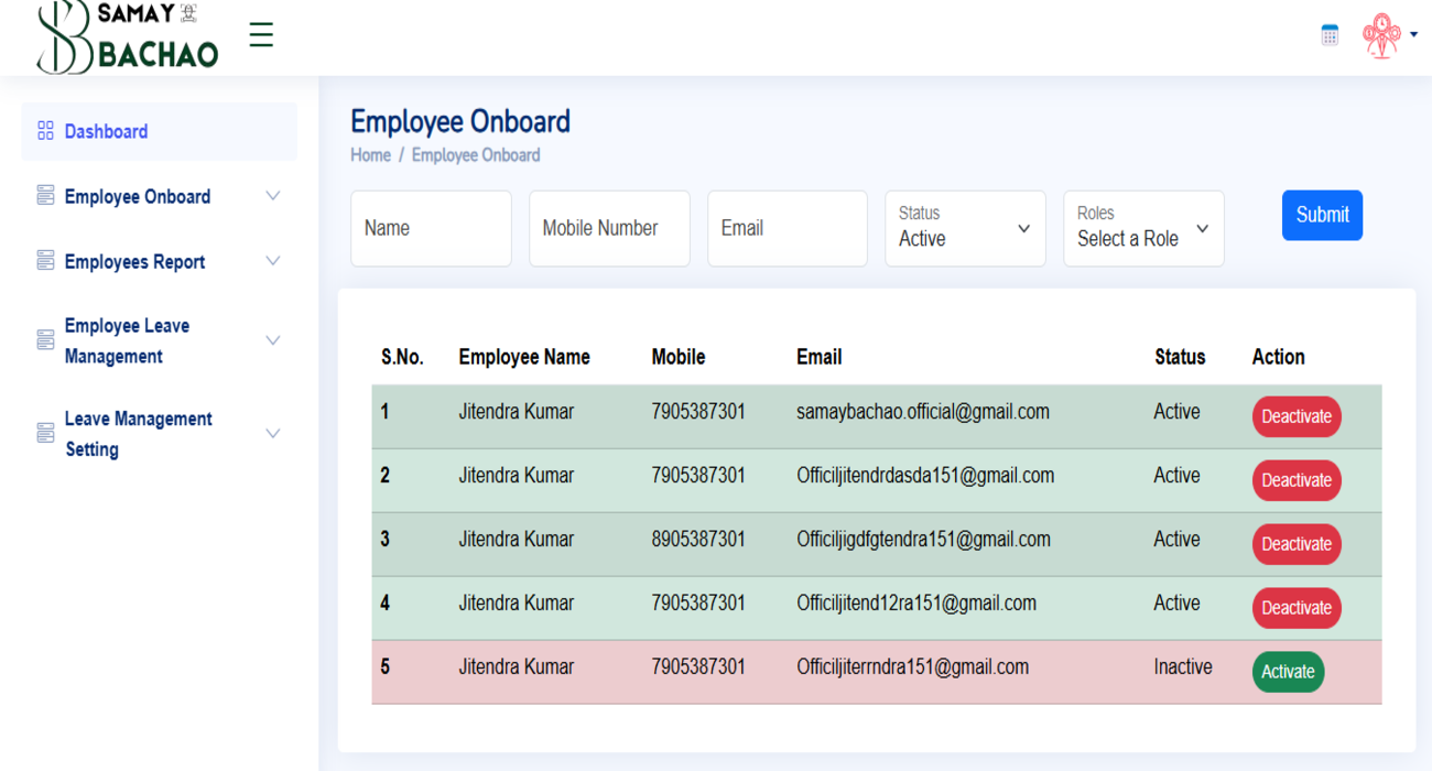 SamayBachao Dashboard 3